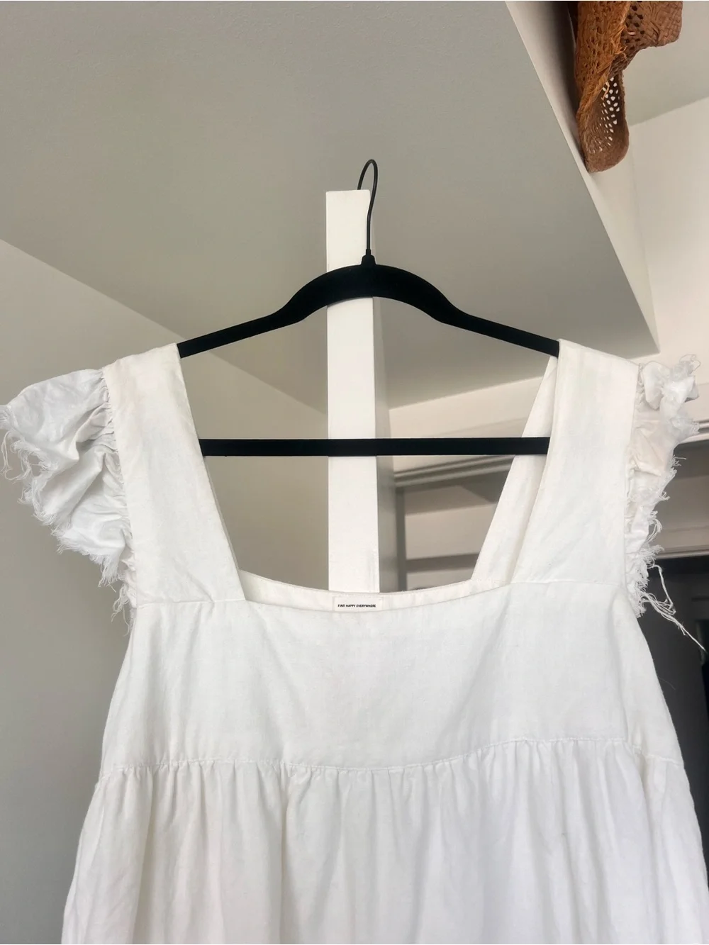 Aerie Flutter Sleeve Babydoll Tunic Dress White Size Small - Picture 5 of 11